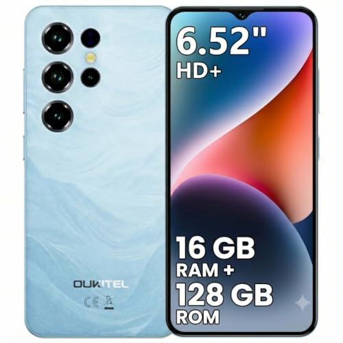 OUKITEL C2 スマートフォン 6.52インチ 16GB+128GB 5000mAh 13MP+5MP Android 14 OTG (ブルー)