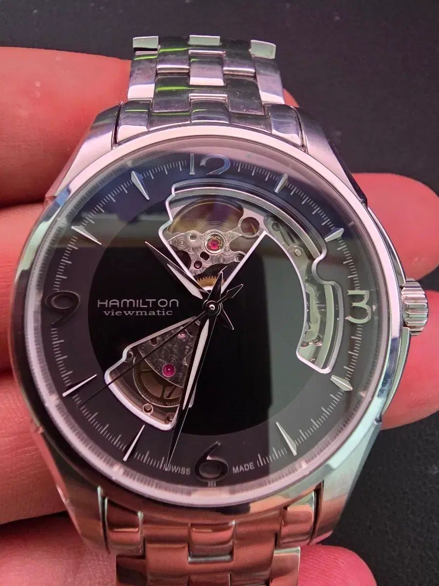 ハミルトン ジャズマスター オープンハート ブラック 40mm (H325651)