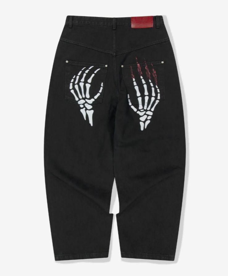 XL コインSEOUL WKNDRS(ウィークエンダーズ) スケルトン ワイド ロー デニム パンツ ブラック
