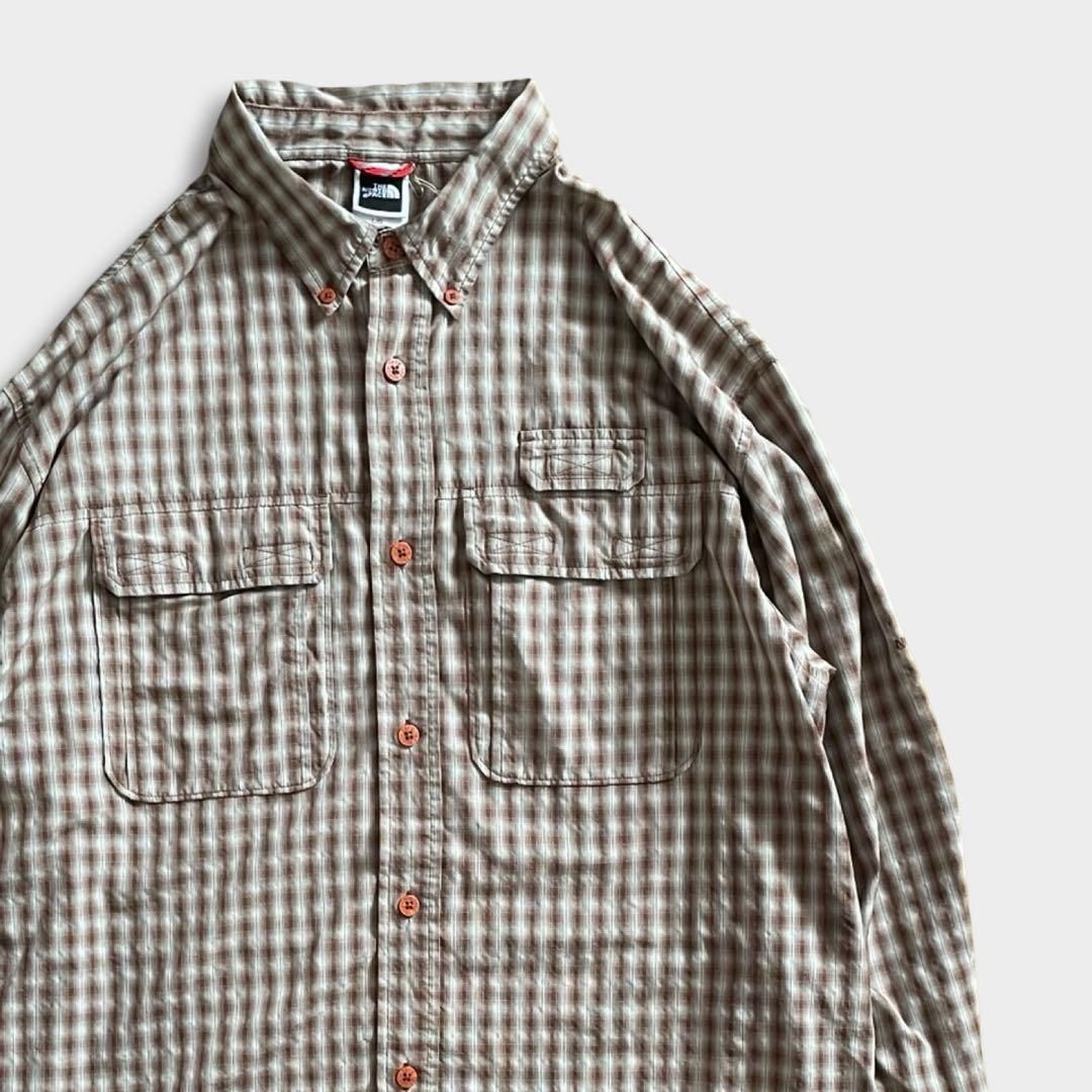 00s NORTH FACE ノースフェイス チェック シャツ 長袖 アウトドア