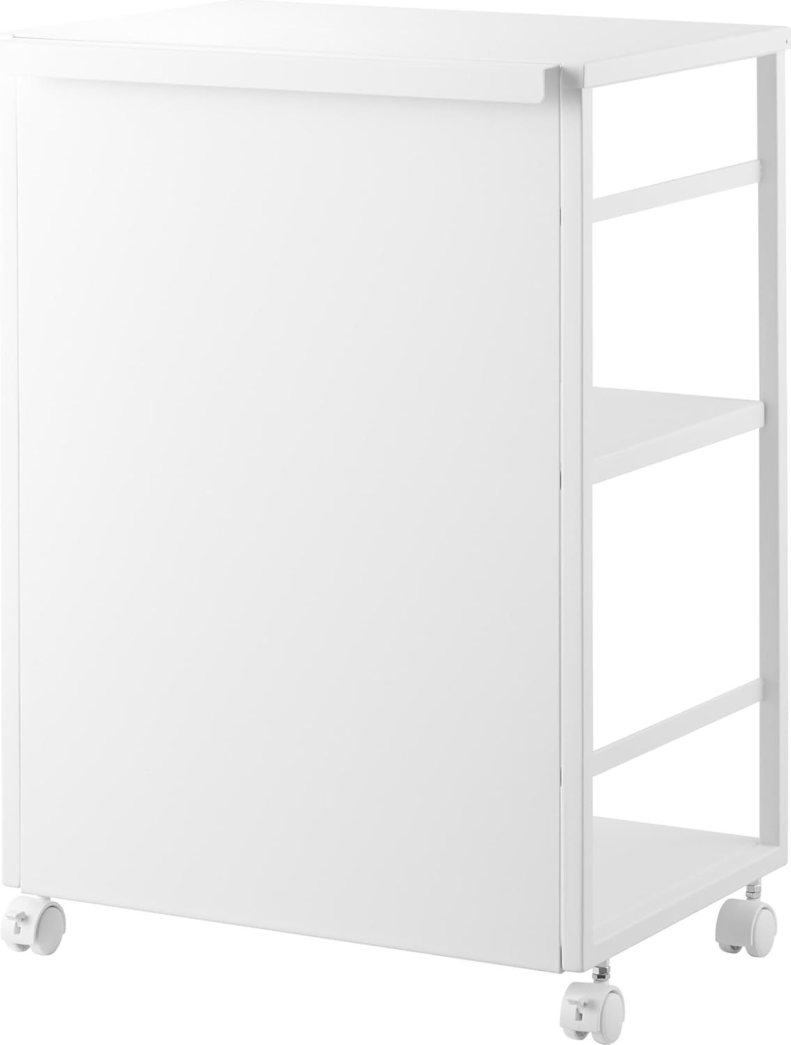 山崎実業(Yamazaki) 目隠し ワゴン 天板付き ホワイト W42.6×D32.4×H60cm(キャスター含む) タワー tower 2段 キッチンワゴン 収納ワゴン 8466