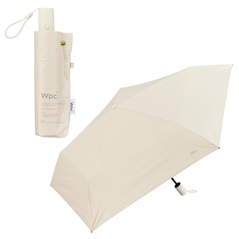 【新品】 Wpc. 遮光プレーンオートマティック 日傘 自動開閉 遮光率100% UVカット率100% 折りたたみ傘 WECAU-2607-102 ベージュ