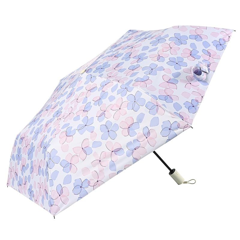 【新品】 nifty colors(ニフティカラーズ) 折りたたみ傘 遮光クリアフラワーオートマティックミニ５３ 2438PK 0