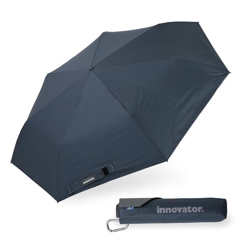 【新品】 小川(Ogawa) 軽量ワイド折りたたみ傘 手開き 60cm innovator 晴雨兼用 UVカット率&遮光率99%以上 遮熱加工 はっ水 ネイビー 7本骨 カーボン骨 収納ケース付 紫外線対策 日傘男子 ギフト 18764