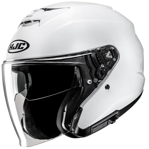 HJC HELMETS(エイチジェイシーヘルメット) バイク用 ヘルメットジェット オープンフェイス サンバイザー内蔵 ベンチレーション 内装着脱 i31 ソリッド HJH273 PEARL WHITE M (57 - 58cm)pms de2cea0e