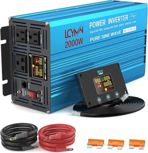 インバーター 正弦波 2000w 12v 100v 最大4000W DC12V(直流)をAC100V(交流)に変換 有線リモコン付き 家庭用 車中泊 太陽光発電pms 8aecaa23