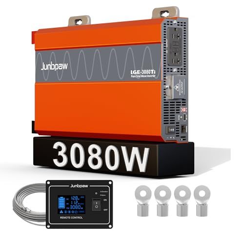 純正弦波インバーター 12V DCから100V 110V AC変換 リモートモニターコントローラー付き 5V 2.1A USBポート搭載 家庭用 RV トラック オフグリッド太陽光発電対応 (JP-LGE-3080Ti)pms a7c2badc