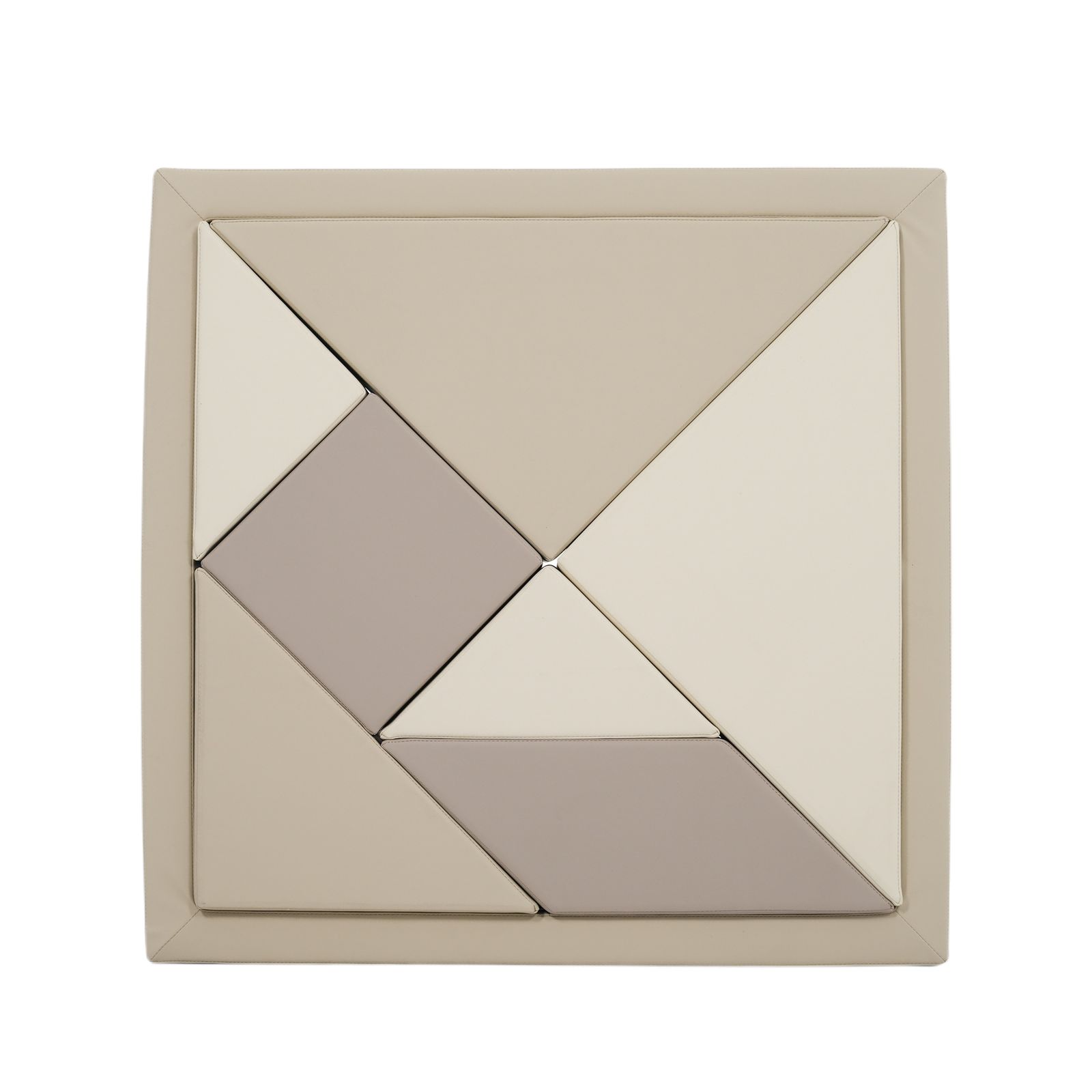 ソフトブロック タングラム 布製 大型 室内遊具 キッズ ベージュ×ブラウン【Beige+Brown・ベージュ】