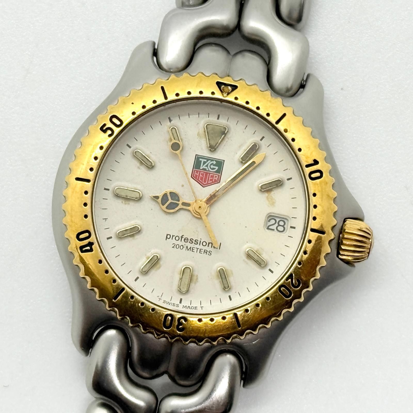 TAG HEUER タグホイヤー プロフェッショナル 200m S95.813 ホワイト QZ メンズ 腕時計 訳あり