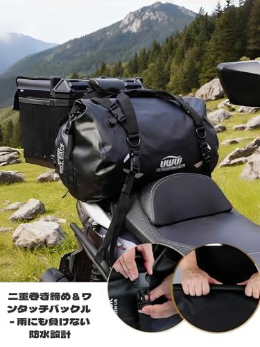 R★オートバイ用シートバッグ、用テールバッグ、用防水リアシートバッグ、用リュックサック・ショルダーバッグ、大容量ライディングポニーバッグ、オートバイツーリング用旅行バッグ(66L) 6585a14d