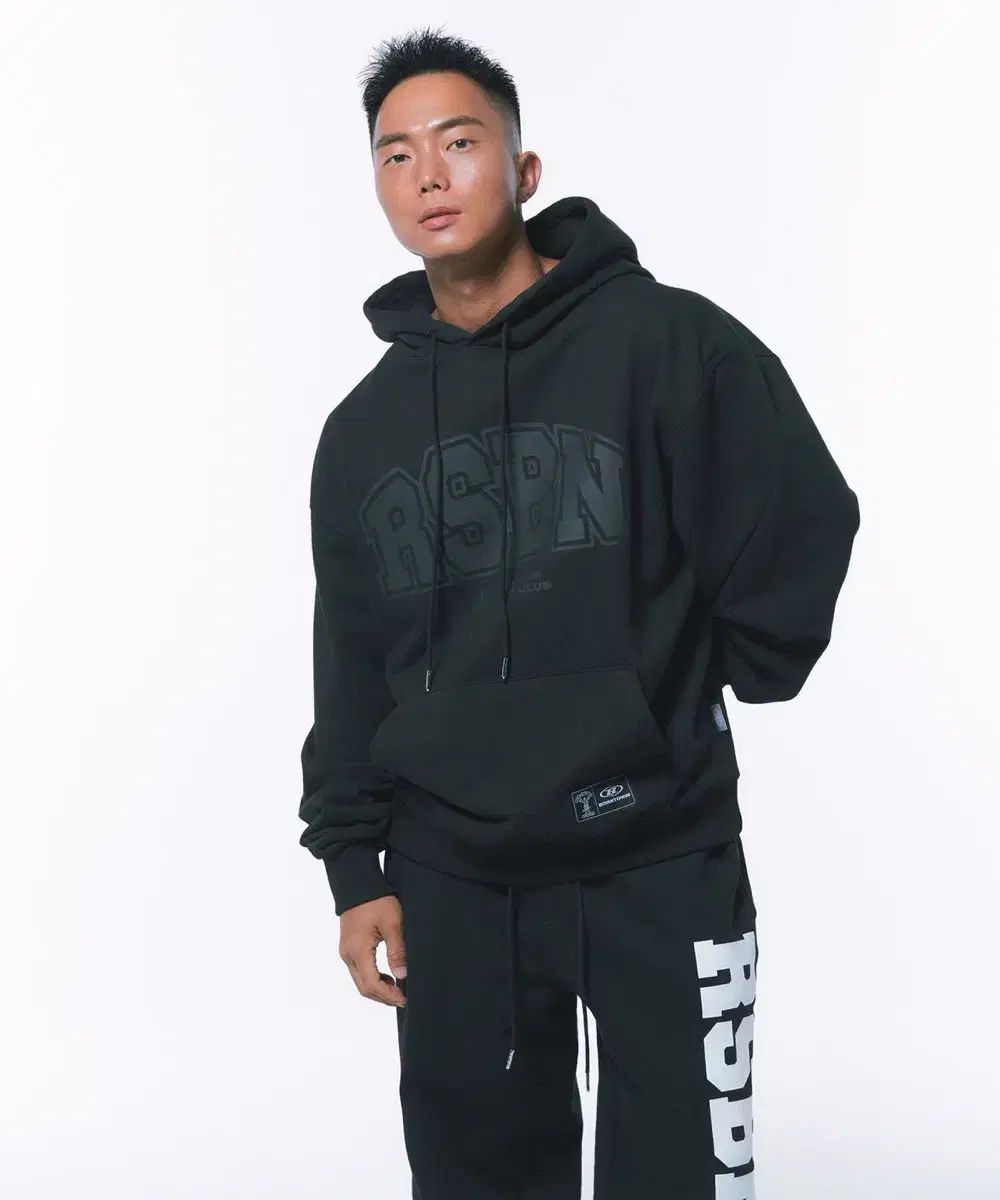 BORN TO WIN RSBN OVER FIT HOODIE オーバーサイズ ロゴ フード ブラック 3