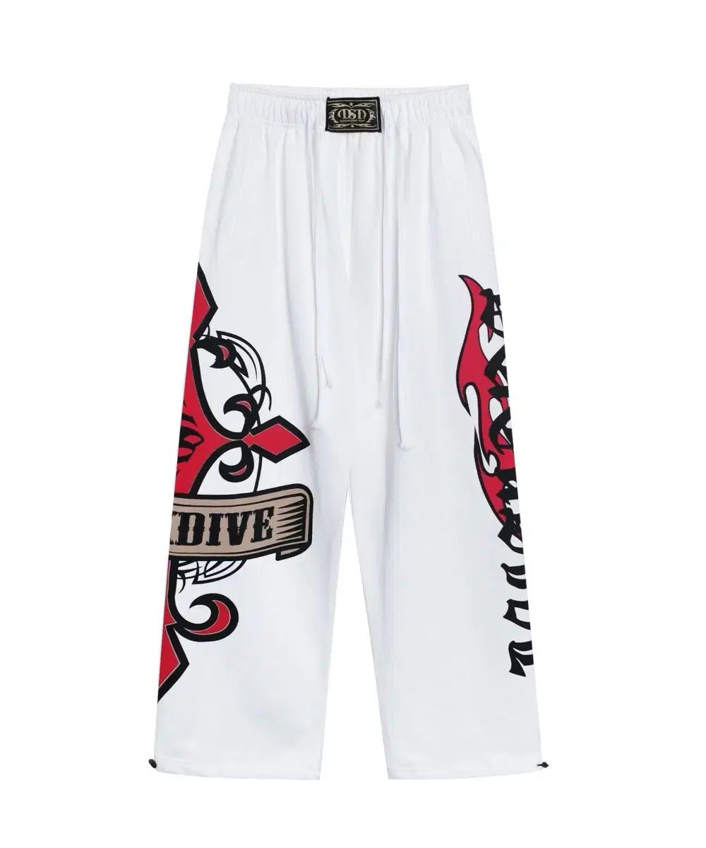ダック DIVE クロス グラフィック ボクサー トレーナー パンツ ズボン 白 L