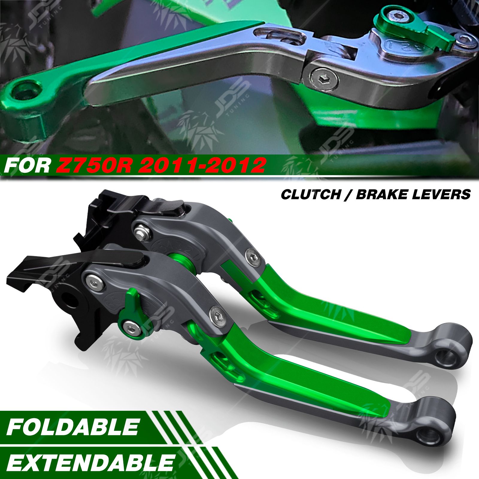 Kawasaki Z750R/Z 750 R 2011-2012 用 クラッチレバー・ブレーキレバーセット 折りたたみ式