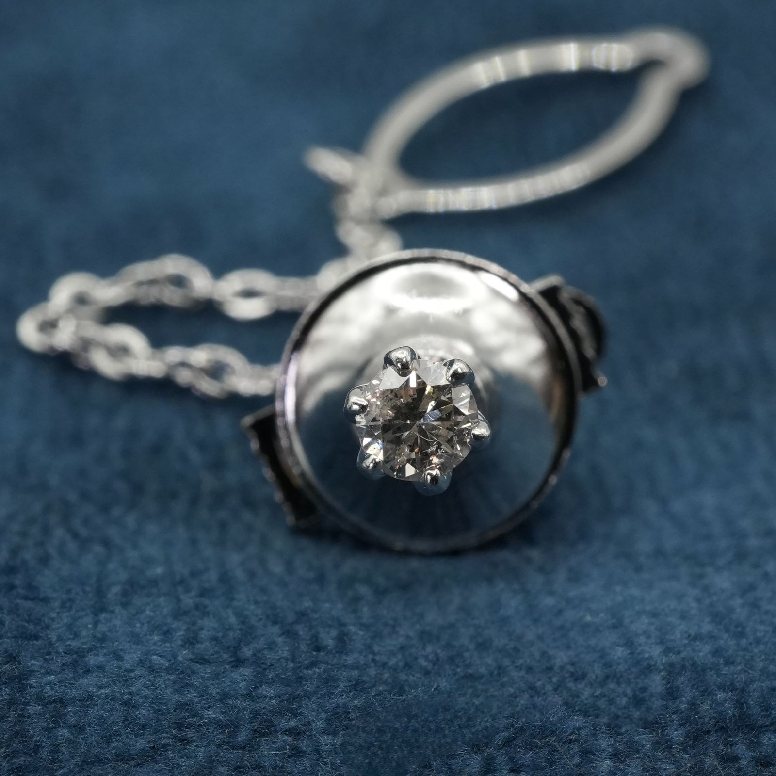 Pt900 ダイヤ 0.17ct ブローチ タイタック プラチナ/25-2833