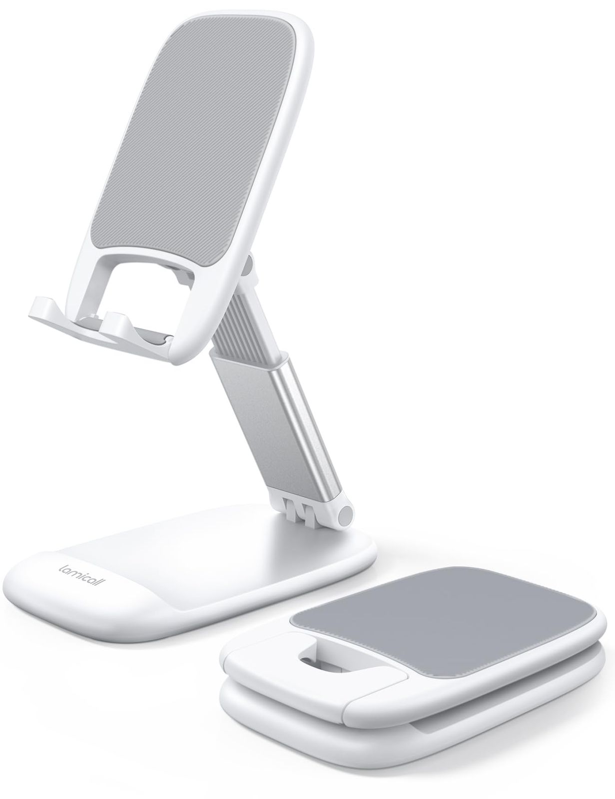 Lamicall 1 Pack Foldable Height Adjustable Smartphone Stand Retractable: Angle Folding Cell Phone IPhone Sumaho Smartphone Stand 1