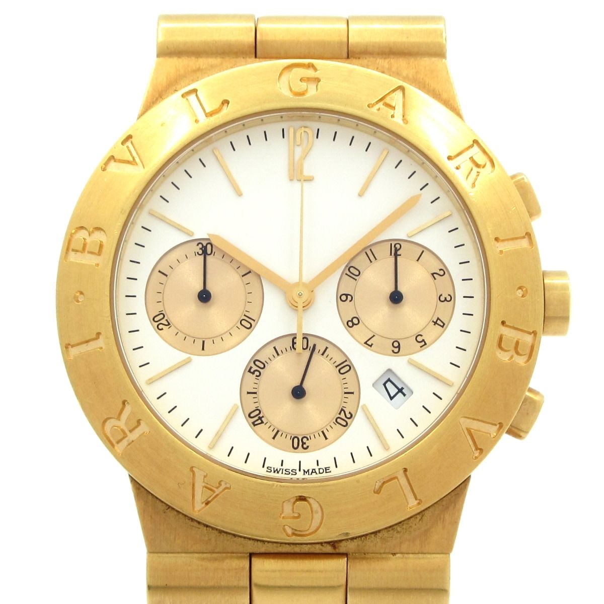 BVLGARI(ブルガリ) 腕時計 ディアゴノ スポーツクロノ CH35G メンズ K18YG 白