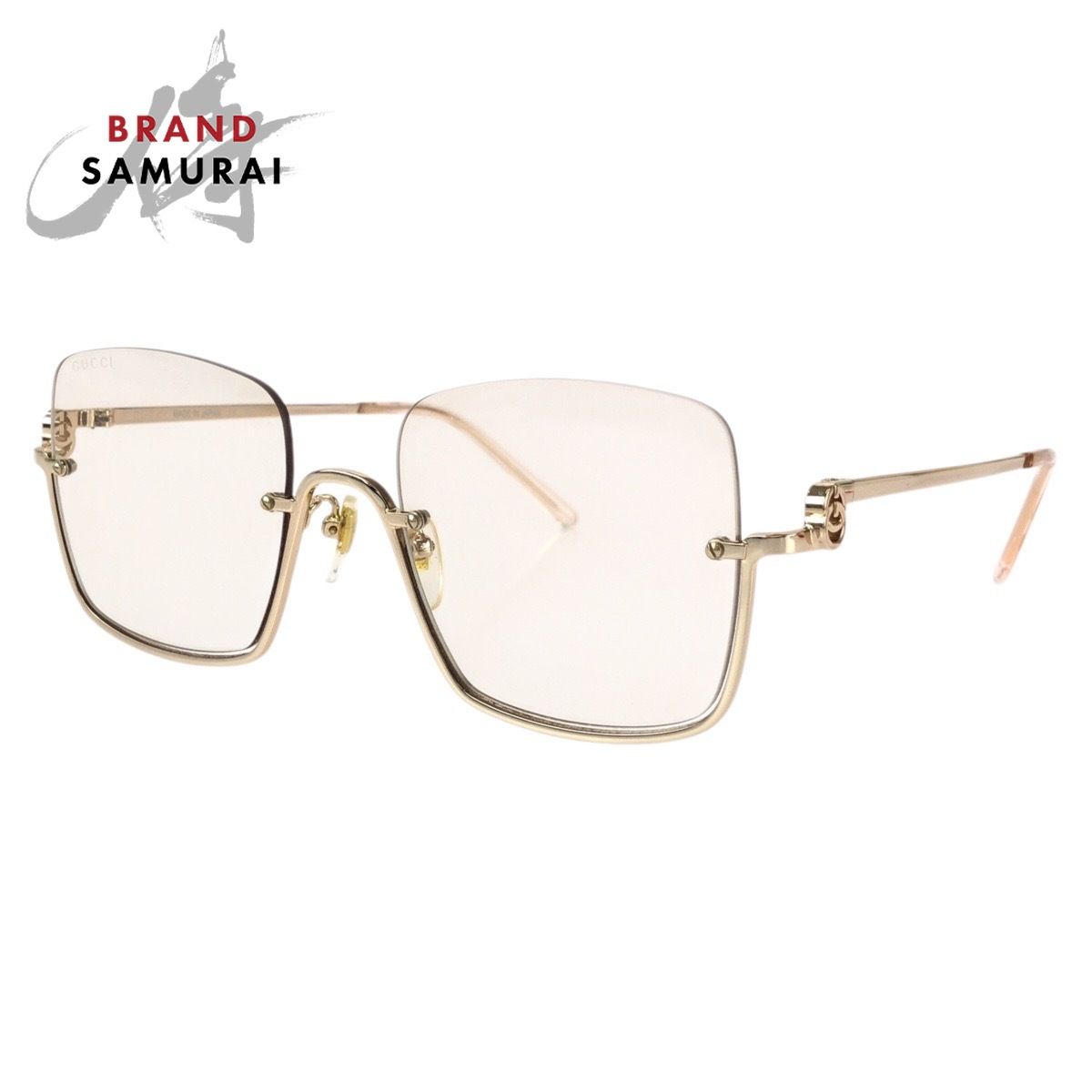 美品 GUCCI グッチ インターロッキングG ゴールド ピンク メタル GG1279S 004 サングラス 男女兼用 レディース 603688【中古】