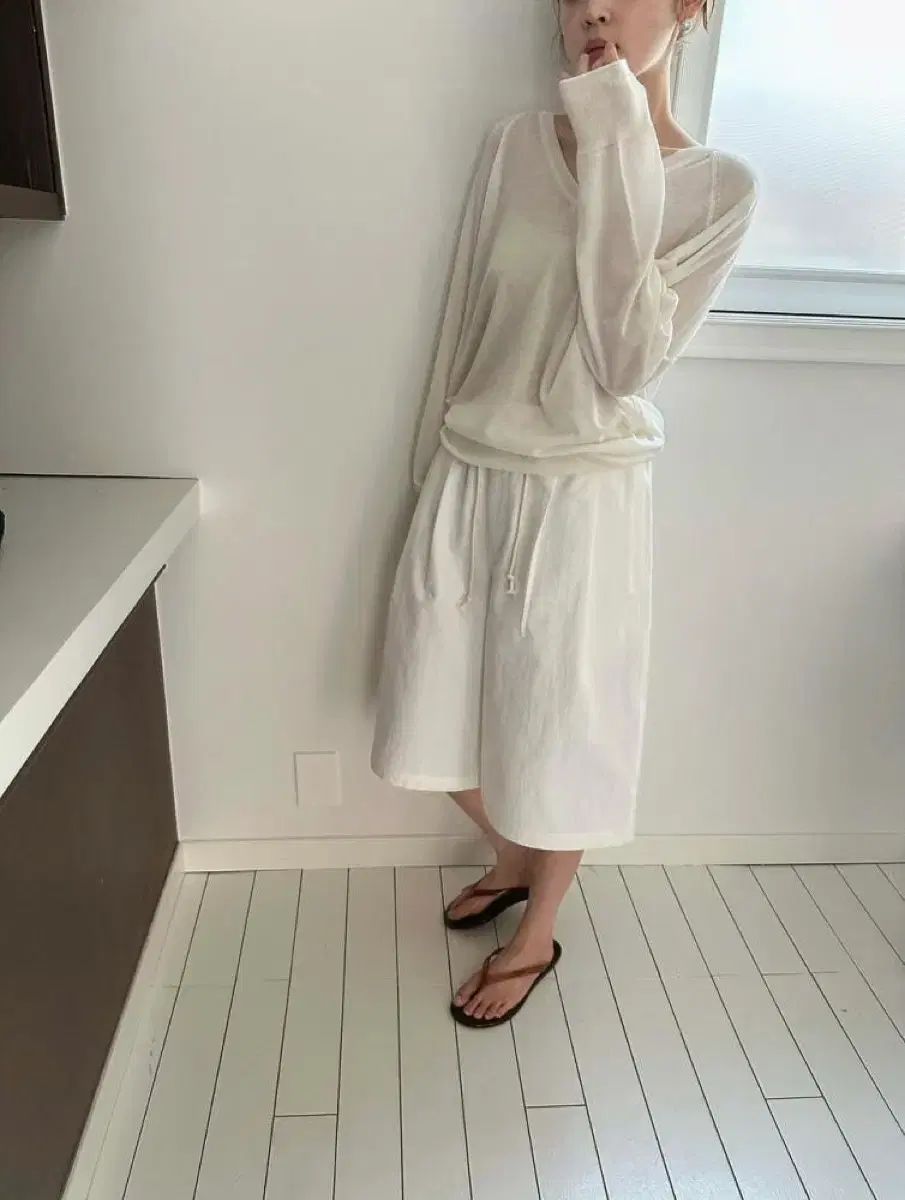 マレ マレ ボリューム バミューダタックパンツ アイボリー 新品