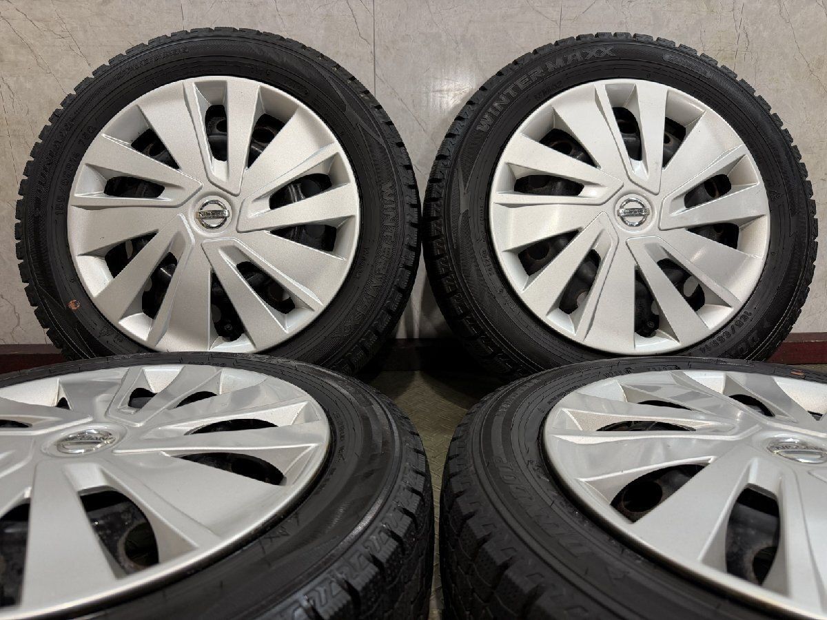 【DUNLOP WM02 155/65R14】スタッドレス【日産 デイズルークス 純正ホイール 14インチ 4.5J4HPCD100+46】23～24年製 バリ溝 　(MTL115)