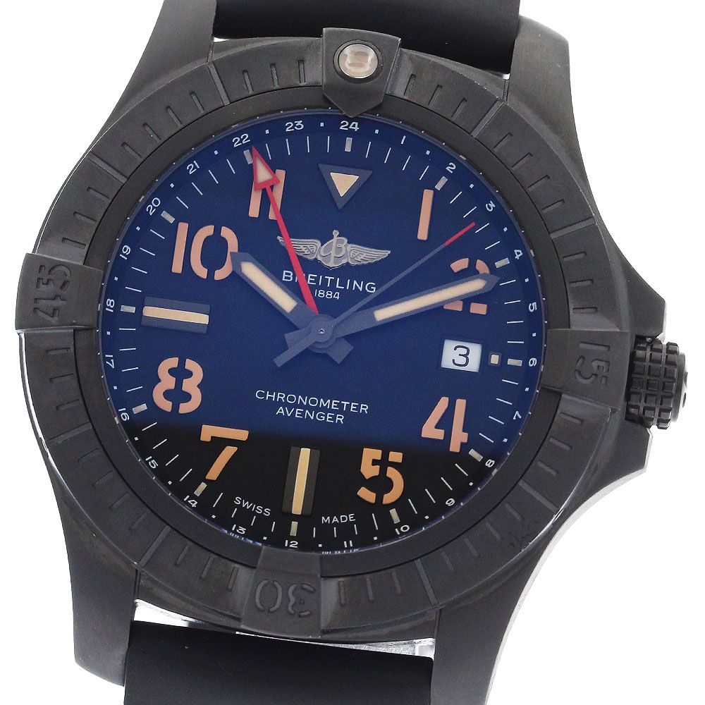 ベルト訳あり ブライトリング BREITLING V32395 アベンジャー GMT 45 ナイトミッション 自動巻き メンズ 保証書付き_973951