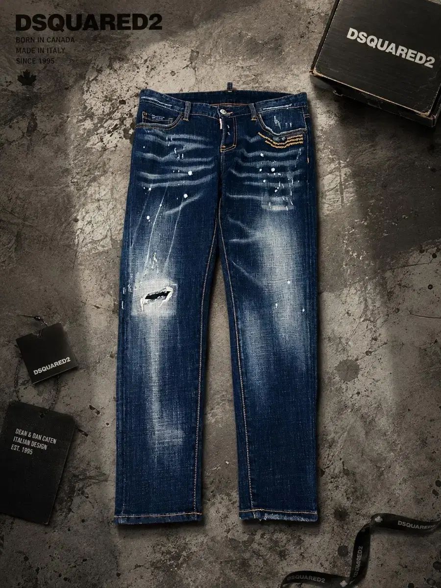 ディースクエアード2 DSQUARED2 デニム スキニー クロップド ジーンズ ウォッシュ ダメージ 12,896円