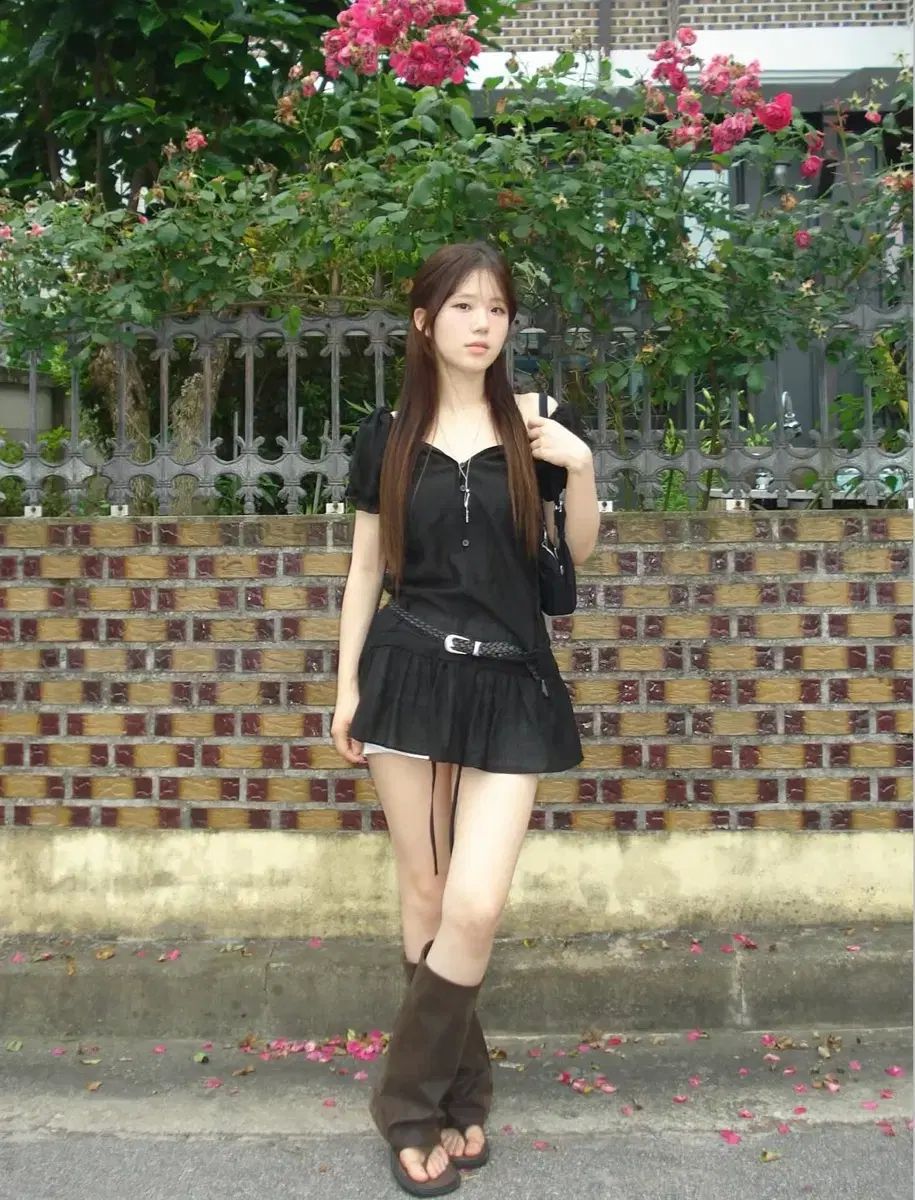 our cabinet sheer パフ ops ファー ONE PIECE ブラック
