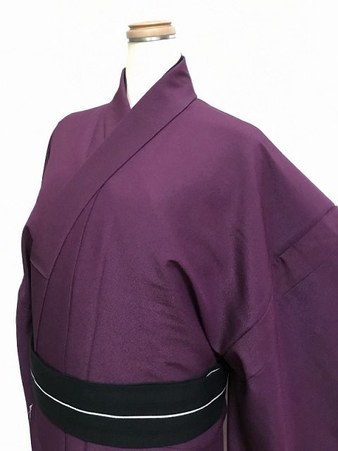新品 Lサイズ 男物 色無地 化繊 紫