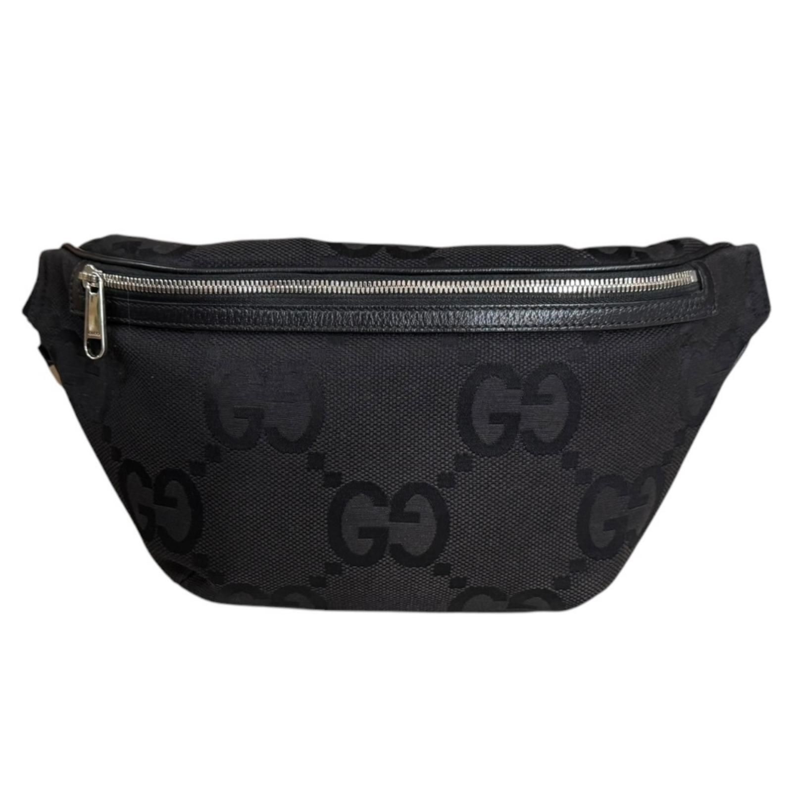 グッチ ベルトバッグ ジャンボGG ボディバッグ 696031 ブラック レディース GUCCI 中古 グッチ