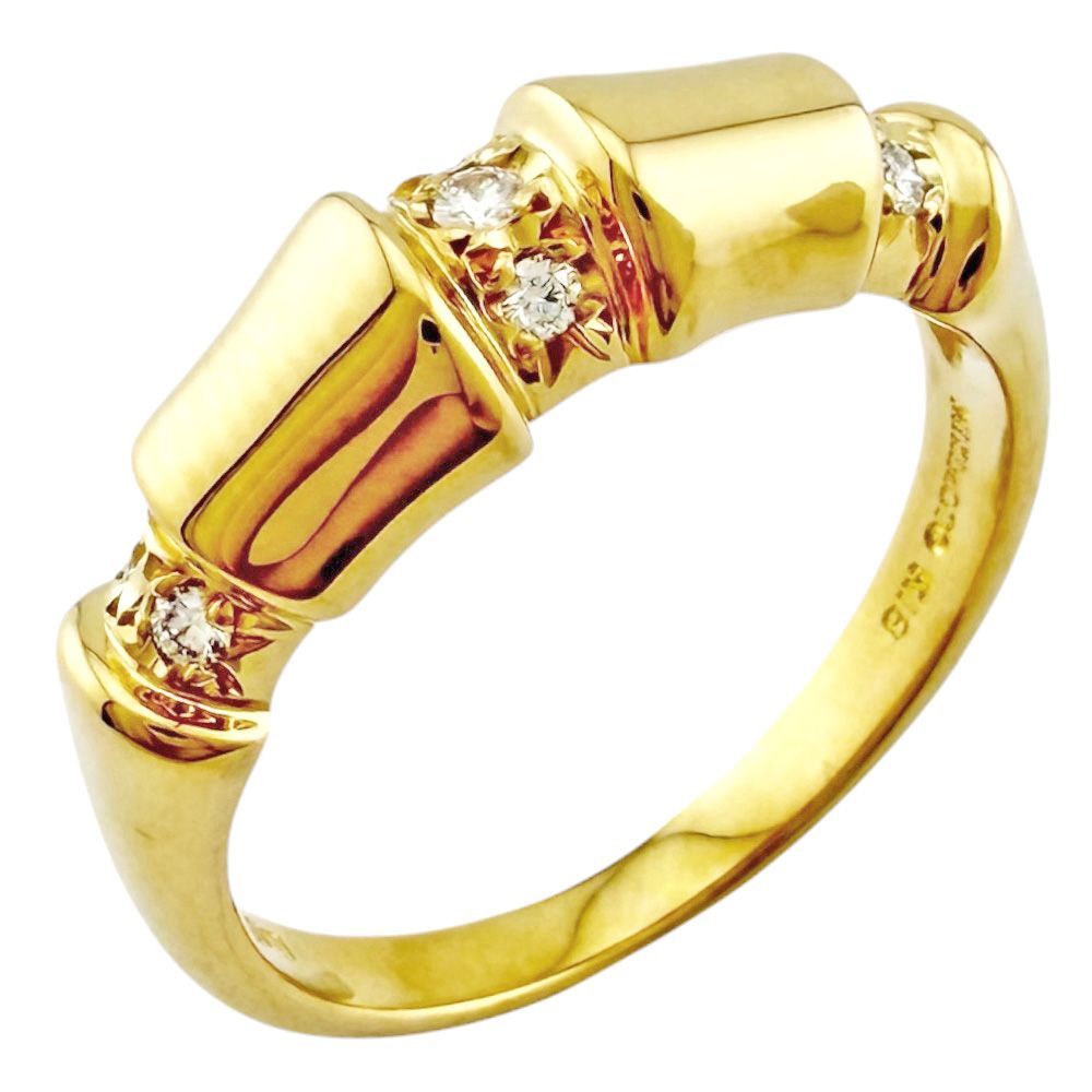ミキモト リング 指輪 15号 18金 K18イエローゴールド ダイヤモンド レディース MIKIMOTO 中古 ミキモト