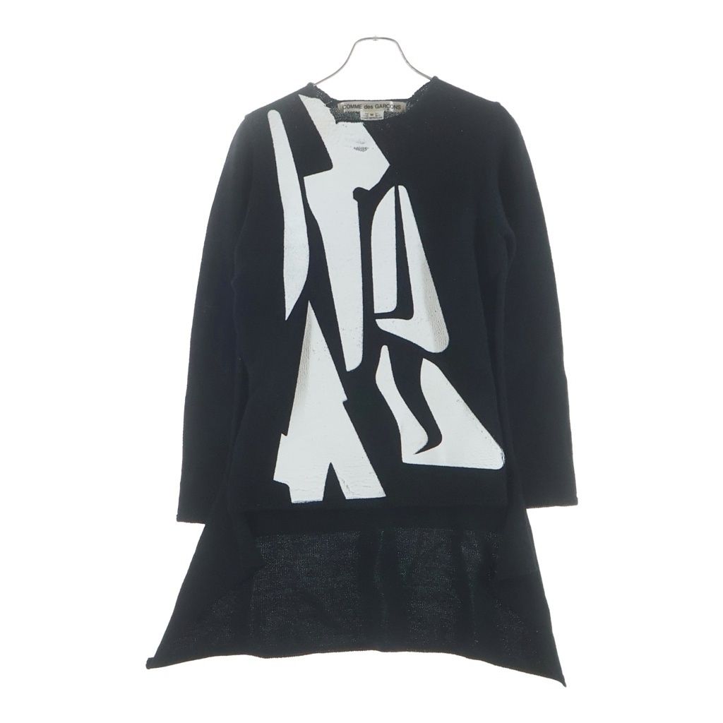 COMME des GARCONS (コムデギャルソン) 22AW デザイン ペイント サイドカット クルーネック 長袖ニット セーター カットソー ブラック GJ-N008 21,083円