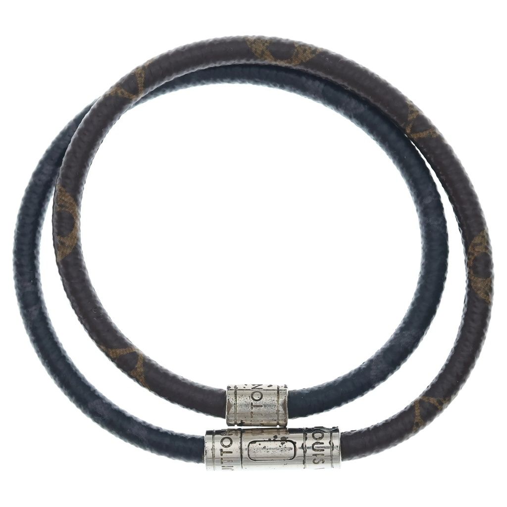 LOUIS VUITTON (ルイヴィトン) ブラスレ キープ イット レザーブレスレット ブラウン M6555E