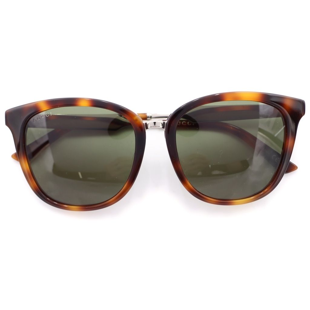 GUCCI (グッチ) スクエア サングラス アイウェア メガネ 眼鏡 カラーレンズ メタルテンプル ブラウン/グリーン GG0073SK 17,710円