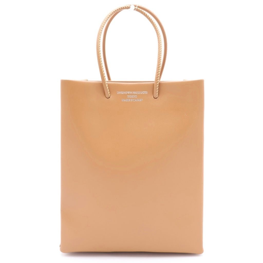 NO BRAND (ノーブランド) UNKNOWN PRODUCTS アンノウンプロダクツ フロント ロゴ レザー ショルダーバッグ ブラウン UPLRB035