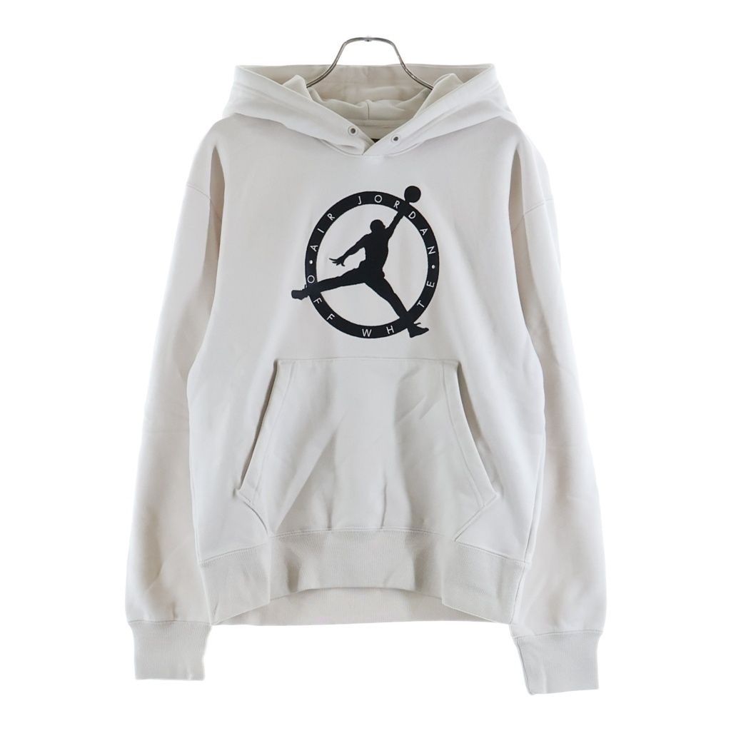 JORDAN BRAND (ジョーダンブランド) ×OFF-WHITE Logo print Hooded Sweat Parka ロゴプリント スウェット プルオーバーパーカー オフホワイト DM0060-054 9,294円