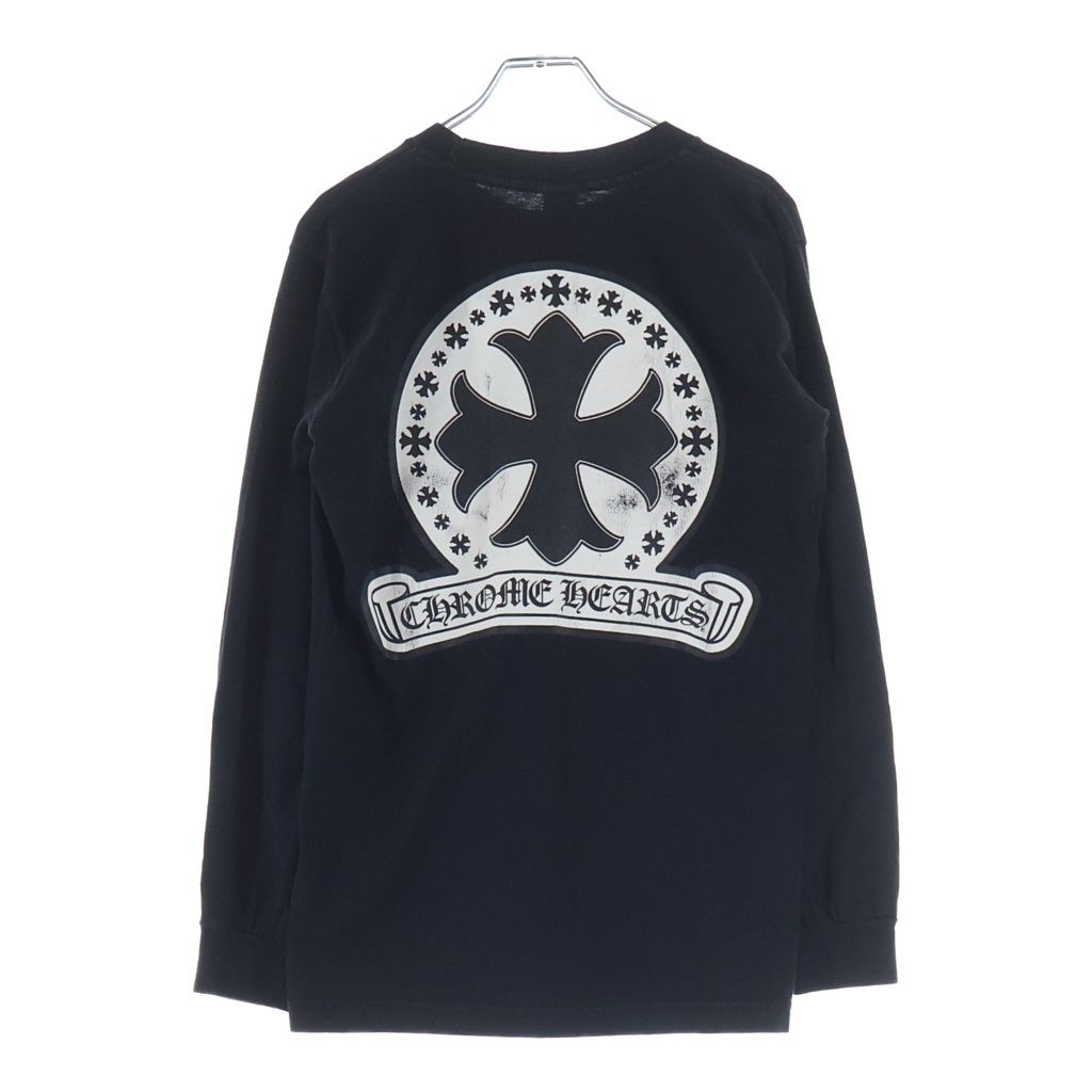 CHROME HEARTS (クロムハーツ) OLD CH PLUS L/S TEE オールド バックCHプラス ロゴデザイン クルーネック カットソー 長袖Tシャツ ブラック 52,800円