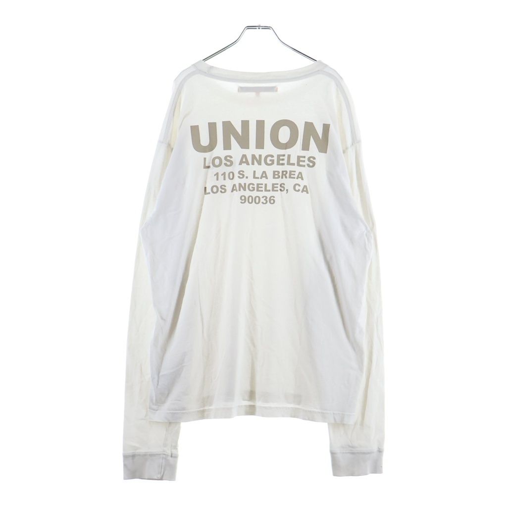 UNION (ユニオン) 両面ロゴプリント 長袖Tシャツ カットソー ホワイト