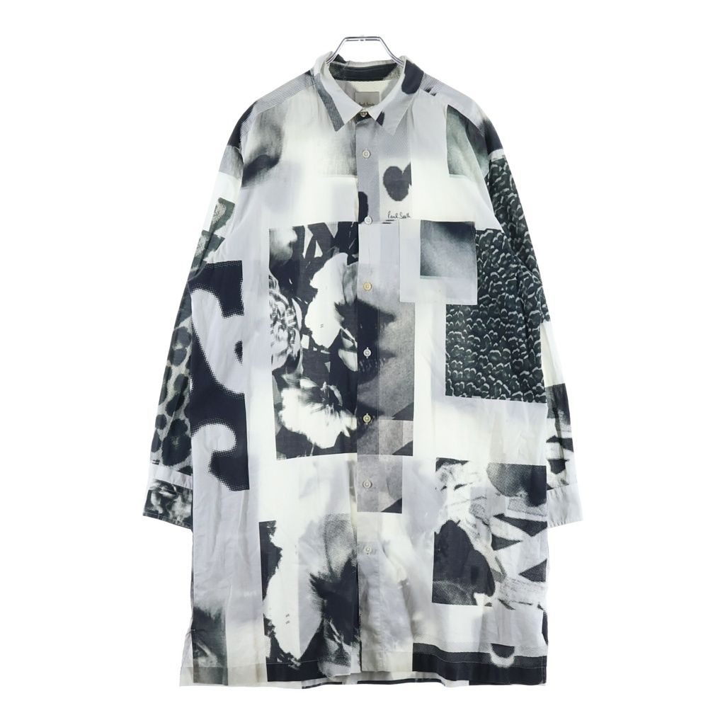 Paul Smith (ポールスミス) グラフィック プリント 長袖シャツ ホワイト/ブラック PF-CR-45120