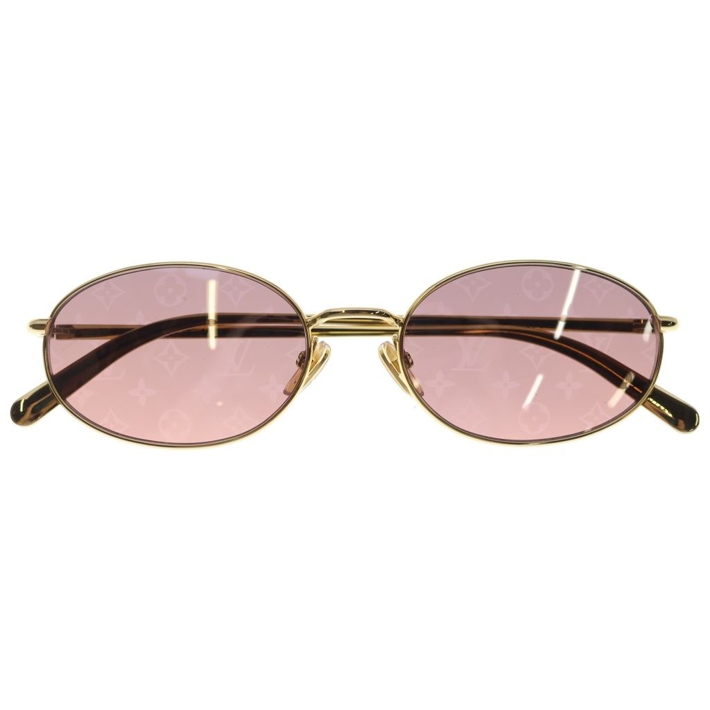 LOUIS VUITTON (ルイヴィトン) 26SS LV ブライト オーバル モノグラムレンズ アイウェアサングラス眼鏡 54□18 140 ゴールド/ブラウン Z3479U 35,750円