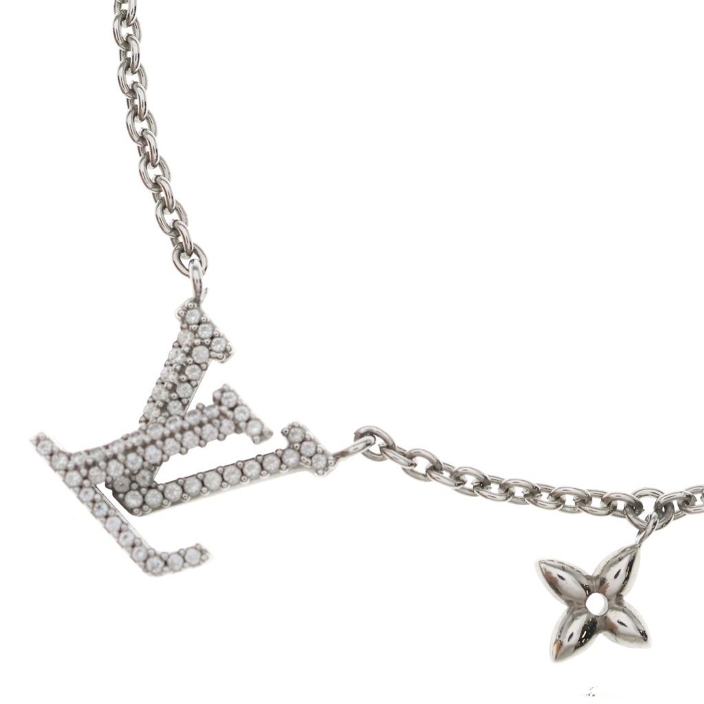 LOUIS VUITTON (ルイヴィトン) LVアイコニック ラインストーン チェーン ネックレス シルバー M02751 42,185円