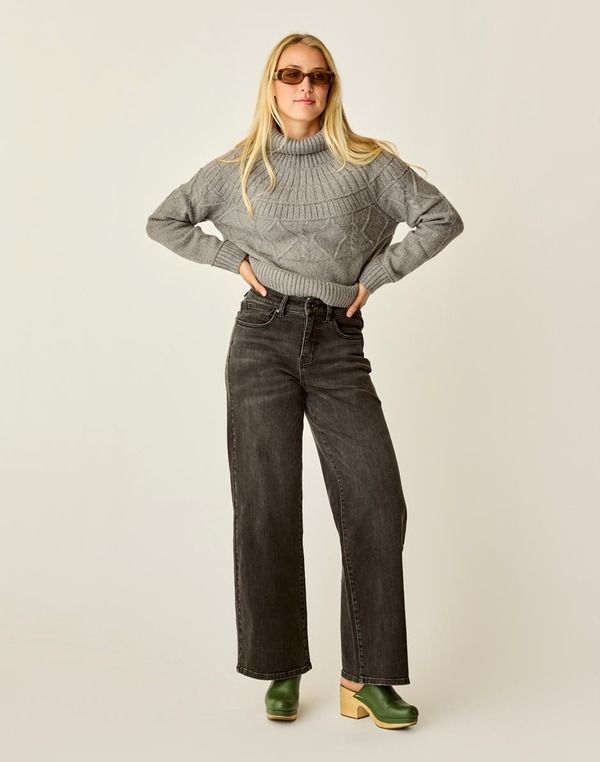 カーブデザイン レディース ボトムス レギンス ワイドレッグ Carve Designs Audrey Wide Leg Washed Black ブラック