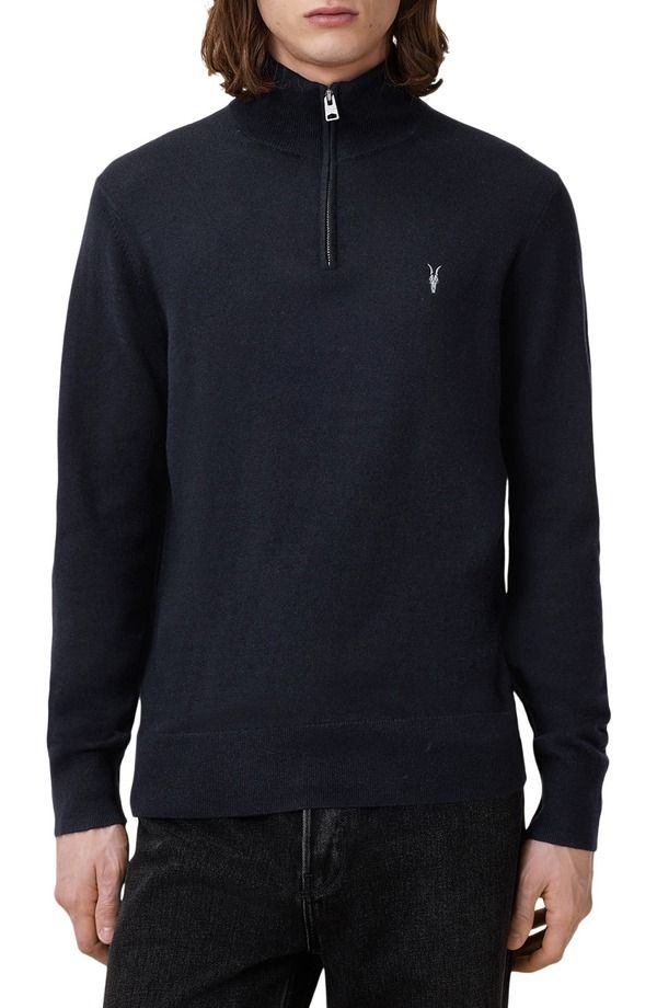 オールセインツ メンズ アウター パーカー・スウェット ハーフジップ スタンドネック ウール セーター AllSaints Kilburn Funnel Neck Wool Blend Quarter