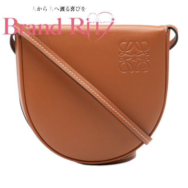 中古 ロエベ アナグラム ヒールポーチ ショルダーバッグ クロスボディバッグ 斜め掛け ポーチ ブラウン レザー レディース 定番 LOEWE 【送料無料】【西神店】