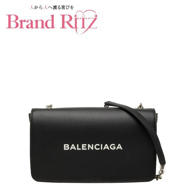 中古 バレンシアガ チェーン ウォレット ショルダーバッグ 502027 ブラック レザー レディース BALENCIAGA 【送料無料】【三田店】