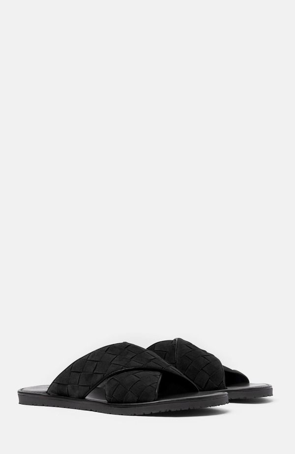 スカロッソ メンズ シューズ サンダル SCAROSSO Ettore Sandals Black Suede ブラック