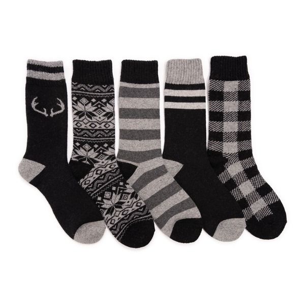 ムクルクス メンズ アンダーウェア 靴下 ウール MUK LUKS Wool Blend Socks 5 Pair Pack EbonyGrey グレー 14,805円