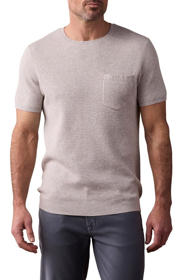 ノーマルブランド メンズ アウター パーカー・スウェット セーター The Normal Brand Waffle Stitch Short Sleeve Sweater Stone ストーン