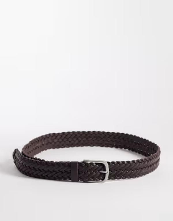 ジャック アンド ジョーンズ メンズ アクセサリー ベルト Jack Jones braided belt in dark Brown stone ブラウン