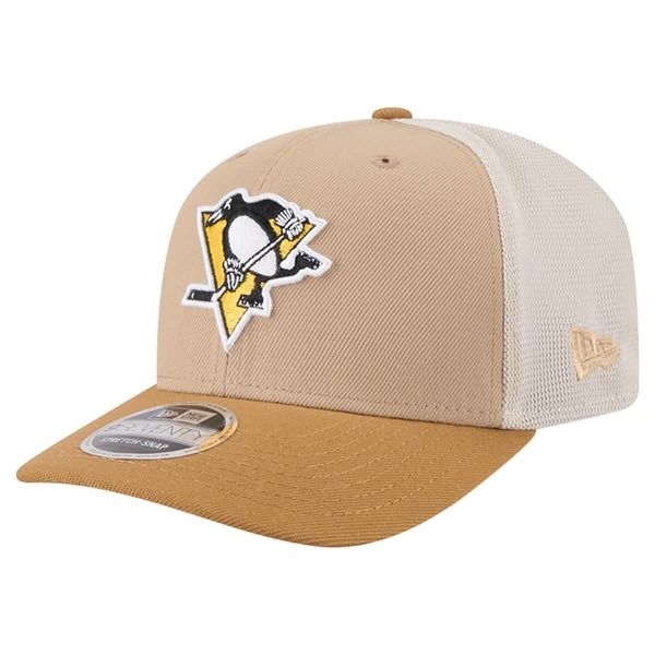 ニューエラ メンズ アクセサリー 帽子 Mens New Era TanLight Brown Pittsburgh Penguins TwoTone Trucker 9SEVENTY Stretch