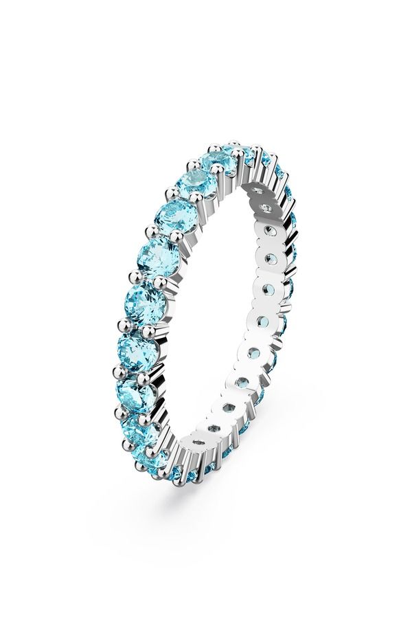 スワロフスキー レディース アクセサリー 指輪 Swarovski Matrix Round Crystal Eternity Ring Blue Silver ブルー
