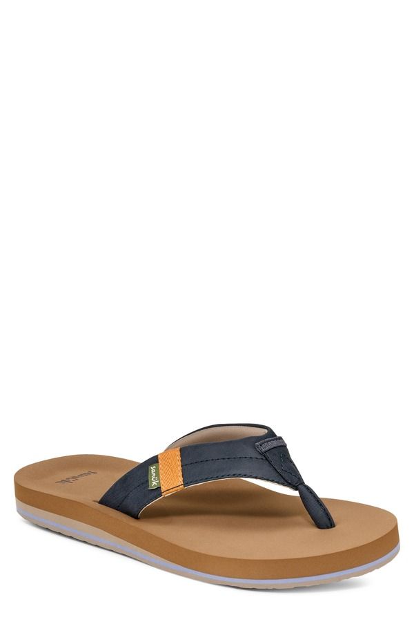 サヌーク メンズ シューズ サンダル Sanuk Sawyer Flip Flop Navy Retro ネイビー